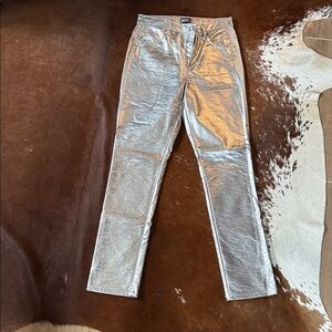 Diesel Silver Metallic Straight Leg Pants